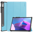 For Lenovo Tab P11 Pro Gen2 11.2 inch 2022 ENKAY Tri-fold Custer Texture Leather Stand Smart Case(Light Blue) - free shipping - PMC TechLife - Order now!