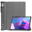 For Lenovo Tab P11 Pro Gen2 11.2 inch 2022 ENKAY Tri-fold Custer Texture Leather Stand Smart Case(Grey) - free shipping - PMC TechLife - Order now!