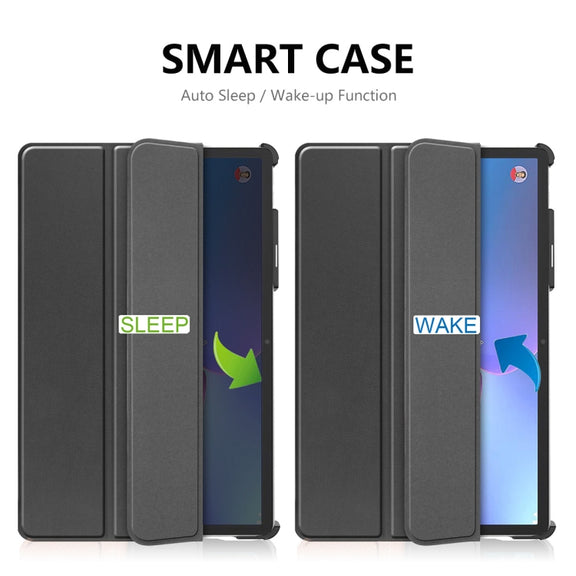 For Lenovo Tab P11 Pro Gen2 11.2 inch 2022 ENKAY Tri-fold Custer Texture Leather Stand Smart Case(Dark Green)