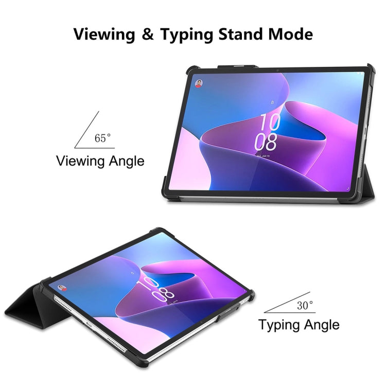 For Lenovo Tab P11 Pro Gen2 11.2 inch 2022 ENKAY Tri-fold Custer Texture Leather Stand Smart Case(Dark Blue)