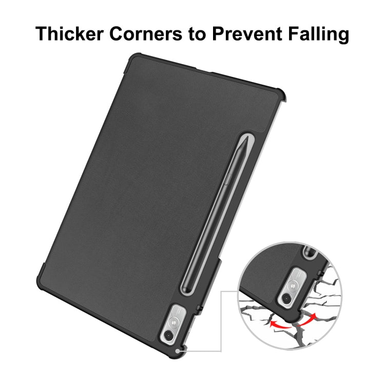 For Lenovo Tab P11 Pro Gen2 11.2 inch 2022 ENKAY Tri-fold Custer Texture Leather Stand Smart Case(Grey)