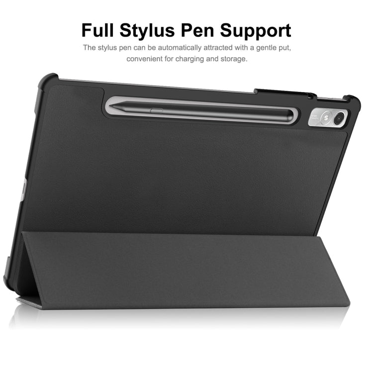 For Lenovo Tab P11 Pro Gen2 11.2 inch 2022 ENKAY Tri-fold Custer Texture Leather Stand Smart Case(Dark Blue)