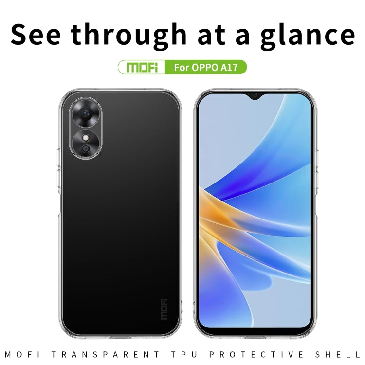 For OPPO A17 / A17K MOFI Ming Series Ultra-thin TPU Phone Case(Transparent)