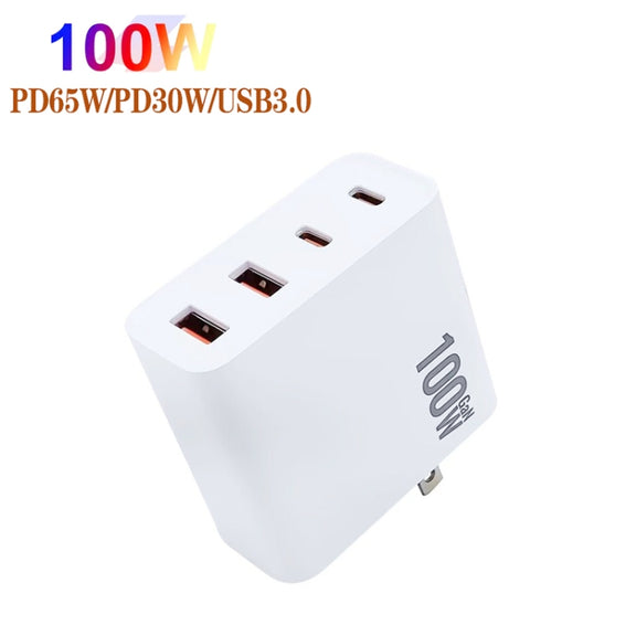 GaN 100W Dual USB + Dual USB-C/Type-C Multi Port Charger for Apple MacBook Series US Plug