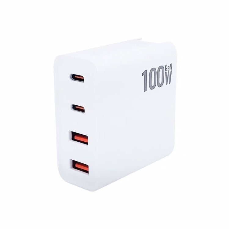 GaN 100W Dual USB + Dual USB-C/Type-C Multi Port Charger with 2m Type-C to Type-C Data Cable Set US Plug