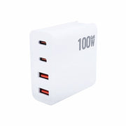GaN 100W Dual USB + Dual USB-C/Type-C Multi Port Charger with 2m Type-C to Type-C Data Cable Set US Plug