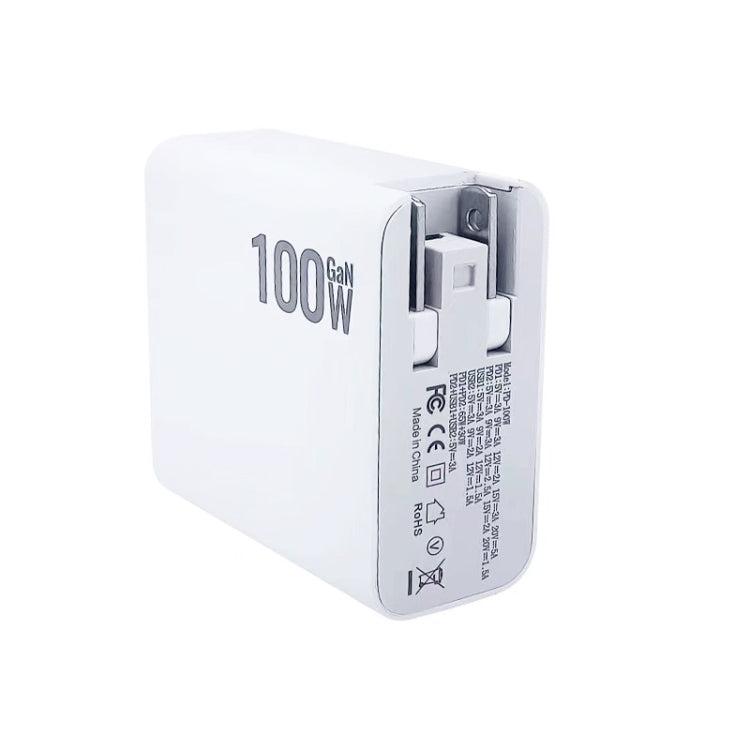 GaN 100W Dual USB + Dual USB-C/Type-C Multi Port Charger with 2m Type-C to Type-C Data Cable Set US Plug