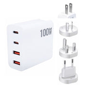 GaN 100W Dual USB + Dual USB-C/Type-C Multi Port Charger with 2m Type-C to Type-C Data Cable Set US / EU / UK / AU Plug