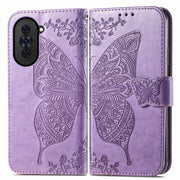 For Huawei Nova 10 Pro Butterfly Love Flower Embossed Leather Phone Case(Lavender)