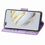 For Huawei Nova 10 Pro Butterfly Love Flower Embossed Leather Phone Case(Lavender)