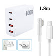 GaN 100W Dual USB+Dual USB-C/Type-C Multi Port Charger with  1.8m Type-C to MagSafe 1 / L Header Data Cable US / EU Plug - Cable & Adapter by PMC Jewellery | Online Shopping South Africa | PMC Jewellery | Buy Now Pay Later Mobicred