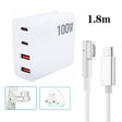 GaN 100W Dual USB+Dual USB-C/Type-C Multi Port Charger with  1.8m Type-C to MagSafe 1 / L Header Data Cable US / UK Plug - Cable & Adapter by PMC Jewellery | Online Shopping South Africa | PMC Jewellery | Buy Now Pay Later Mobicred