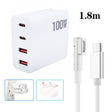 GaN 100W Dual USB+Dual USB-C/Type-C Multi Port Charger with  1.8m Type-C to MagSafe 1 / L Header Data Cable US / AU Plug - Cable & Adapter by PMC Jewellery | Online Shopping South Africa | PMC Jewellery | Buy Now Pay Later Mobicred