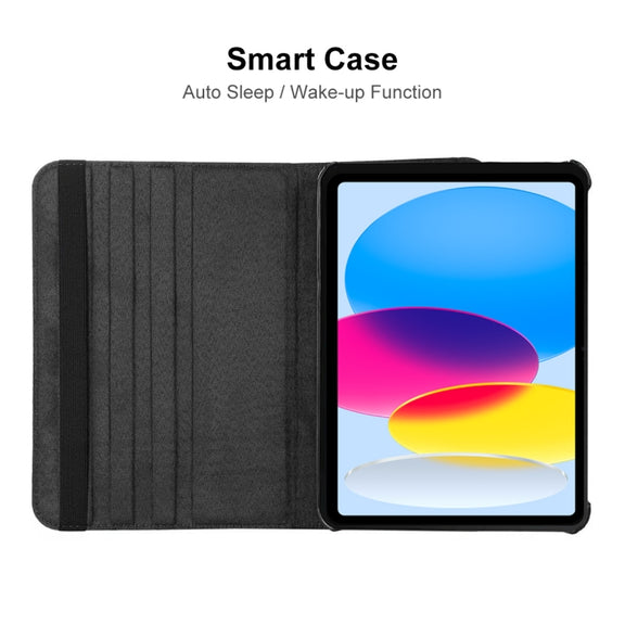 For iPad 2025 / 2022 ENKAY Hat-Prince 360 Degree Rotation Litchi Leather Smart Tablet Case(Dark Blue)