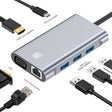 JUNSUNMAY 7 in 1 Type-C to 4K HDMI / VGA / 1000M Ethernet Docking Station Adapter USB C Hub - free shipping - PMC TechLife - Order now!