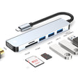 JUNSUNMAY 6 in 1 Type-C to 4K HDMI Docking Station Adapter USB-C Hub SD/TF Card Reader - USB HUB by JUNSUNMAY | Online Shopping South Africa | PMC TechLife | Buy Now Pay Later Mobicred