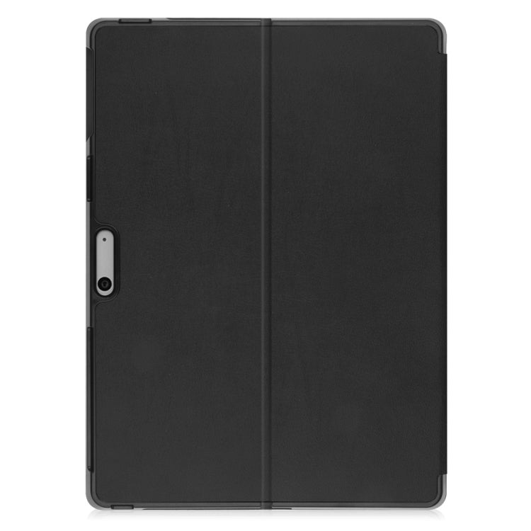 For Microsoft Surface Pro 9 JUNSUNMAY Custer Solid Color 3-Fold Stand Leather Tablet Case(Black)
