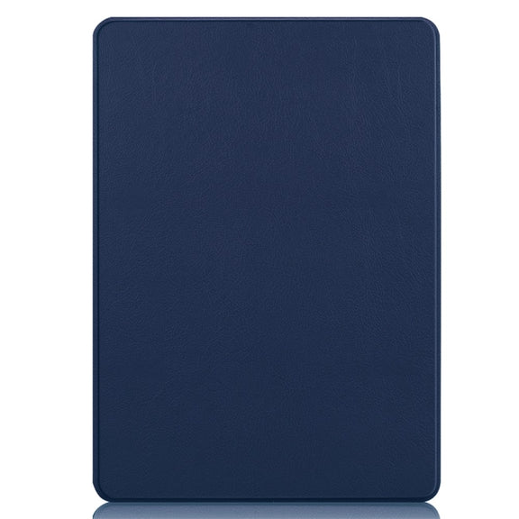 For Microsoft Surface Pro 9 JUNSUNMAY Custer Solid Color 3-Fold Stand Leather Tablet Case(Dark Blue)