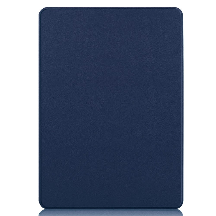 For Microsoft Surface Pro 9 JUNSUNMAY Custer Solid Color 3-Fold Stand Leather Tablet Case(Dark Blue)