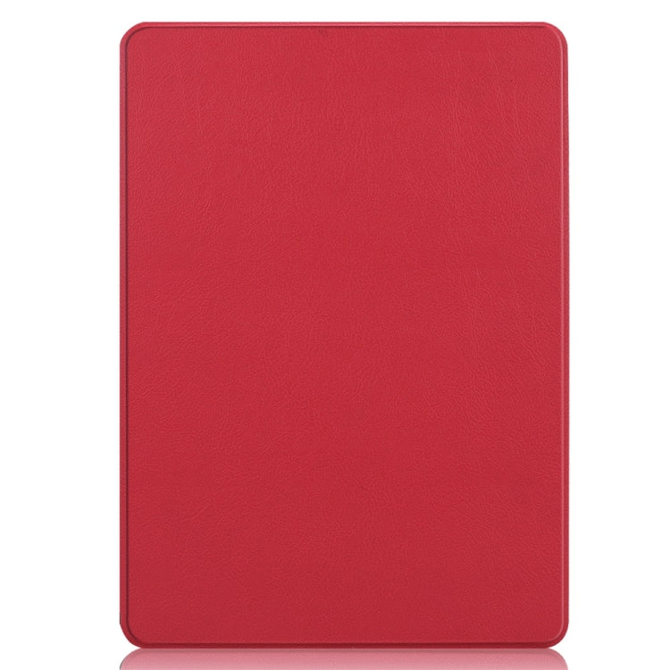 For Microsoft Surface Pro 9 JUNSUNMAY Custer Solid Color 3-Fold Stand Leather Tablet Case(Red)
