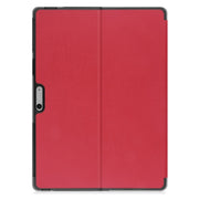 For Microsoft Surface Pro 9 JUNSUNMAY Custer Solid Color 3-Fold Stand Leather Tablet Case(Red)