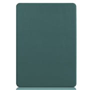 For Microsoft Surface Pro 9 JUNSUNMAY Custer Solid Color 3-Fold Stand Leather Tablet Case(Dark Green)
