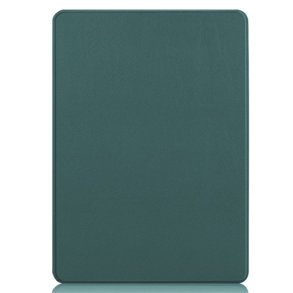 For Microsoft Surface Pro 9 JUNSUNMAY Custer Solid Color 3-Fold Stand Leather Tablet Case(Dark Green)