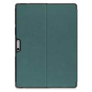 For Microsoft Surface Pro 9 JUNSUNMAY Custer Solid Color 3-Fold Stand Leather Tablet Case(Dark Green)