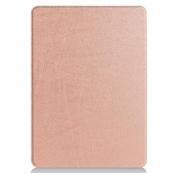 For Microsoft Surface Pro 9 JUNSUNMAY Custer Solid Color 3-Fold Stand Leather Tablet Case(Rose Gold)