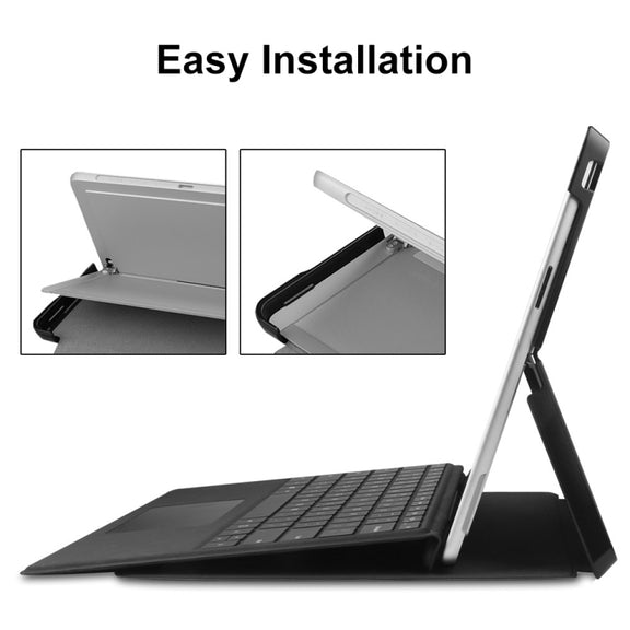 For Microsoft Surface Pro 9 JUNSUNMAY Custer Solid Color 3-Fold Stand Leather Tablet Case(Dark Green)