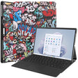 For Microsoft Surface Pro 9 JUNSUNMAY Custer Painted Stand Leather Tablet Case(Graffiti) - Microsoft by JUNSUNMAY | Online Shopping South Africa | PMC TechLife | Buy Now Pay Later Mobicred