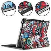 For Microsoft Surface Pro 9 JUNSUNMAY Custer Painted Stand Leather Tablet Case(Graffiti)