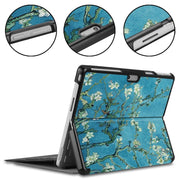 For Microsoft Surface Pro 9 JUNSUNMAY Custer Painted 3-Fold Stand Leather Tablet Case(Apricot Flower)