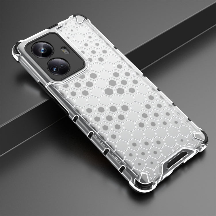 For Realme 10 Pro 5G Honeycomb Phone Case(White)
