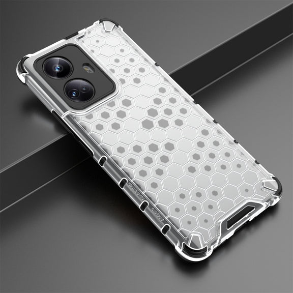For Realme 10 Pro 5G Honeycomb Phone Case(White)