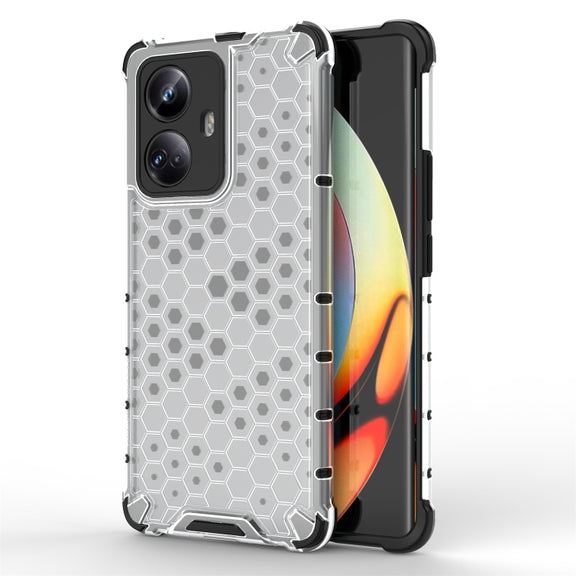 For Realme 10 Pro 5G Honeycomb Phone Case(White)