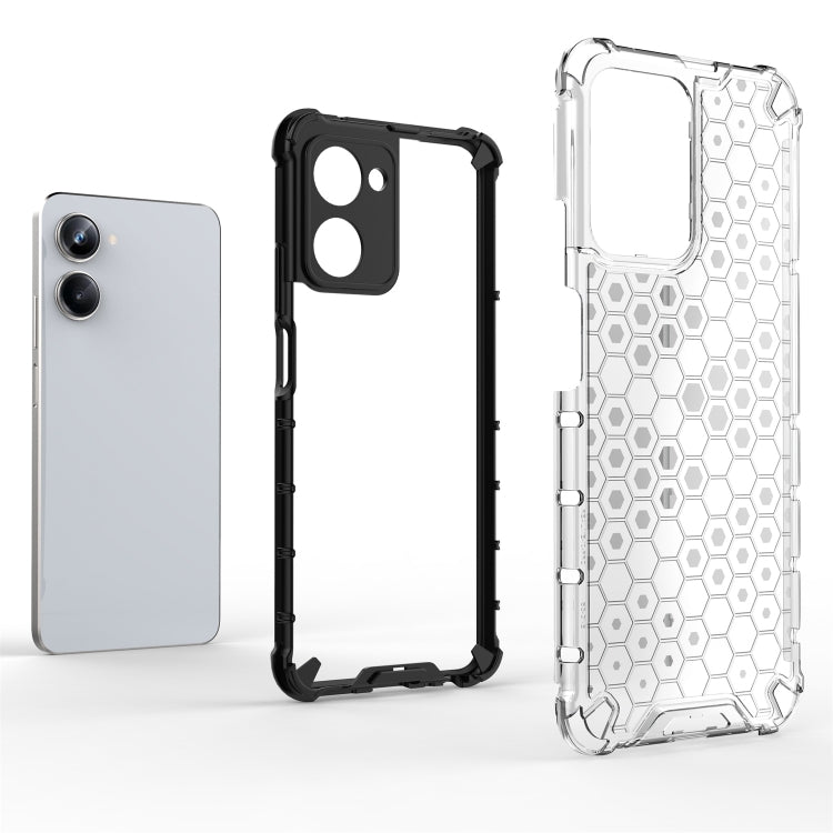 For Realme 10 Pro 5G Honeycomb Phone Case(White)