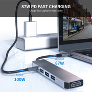 ENKAY Hat-Prince 5 in 1 Type-C Hub 4K HDMI Converter Docking Station USB 3.0 Adapter