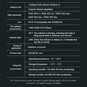 EDUP EP-9635C 2.5Gbps Gigabit Game Wired Network Card 2500M High Speed Internet Port Expansion Desktop PC Adaptive Ethernet Network Adapter