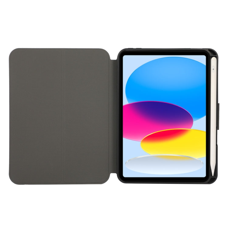 For iPad 2025 / 2022 ENKAY TPU Back Cover Smart Leather Tablet Case with Pen Slot & Holder(Black)