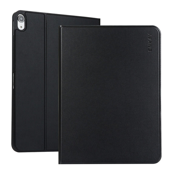 For iPad 2025 / 2022 ENKAY PC Back Cover Smart Leather Tablet Case with Pen Slot & Holder(Black)