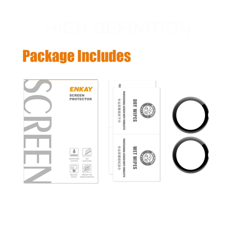 2pcs For Google Pixel Watch ENKAY 3D Full Coverage Soft PC Edge + PMMA HD Screen Protector Film