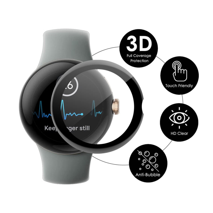 2pcs For Google Pixel Watch ENKAY 3D Full Coverage Soft PC Edge + PMMA HD Screen Protector Film