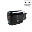 PD04 PD20W Type-C + QC18W USB Mobile Phone Charger with LED Indicator, EU Plug(Black) - free shipping - PMC TechLife - Order now!