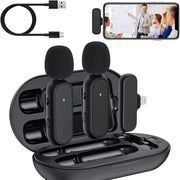 One by Two Wireless Lavalier Microphone Wireless Noise Reduction Microphone with Charging Case, Port: 8 Pin