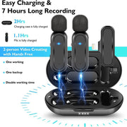 One by Two Wireless Lavalier Microphone Wireless Noise Reduction Microphone with Charging Case, Port: 8 Pin