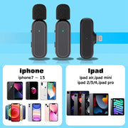 One by Two Wireless Lavalier Microphone Wireless Noise Reduction Microphone with Charging Case, Port: 8 Pin