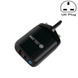 PD04 PD20W Type-C + QC18W USB Mobile Phone Charger with LED Indicator, UK Plug(Black) - USB Charger by PMC TechLife | Online Shopping South Africa | PMC TechLife | Buy Now Pay Later Mobicred