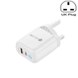 PD04 PD20W Type-C + QC18W USB Mobile Phone Charger with LED Indicator, UK Plug(White) - free shipping - PMC TechLife - Order now!
