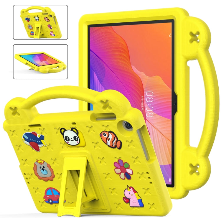 For Huawei MatePad T10S 10.1 / T10 9.7 / Honor Pad X8 10.1 Handle Kickstand Children EVA Shockproof Tablet Case(Yellow)